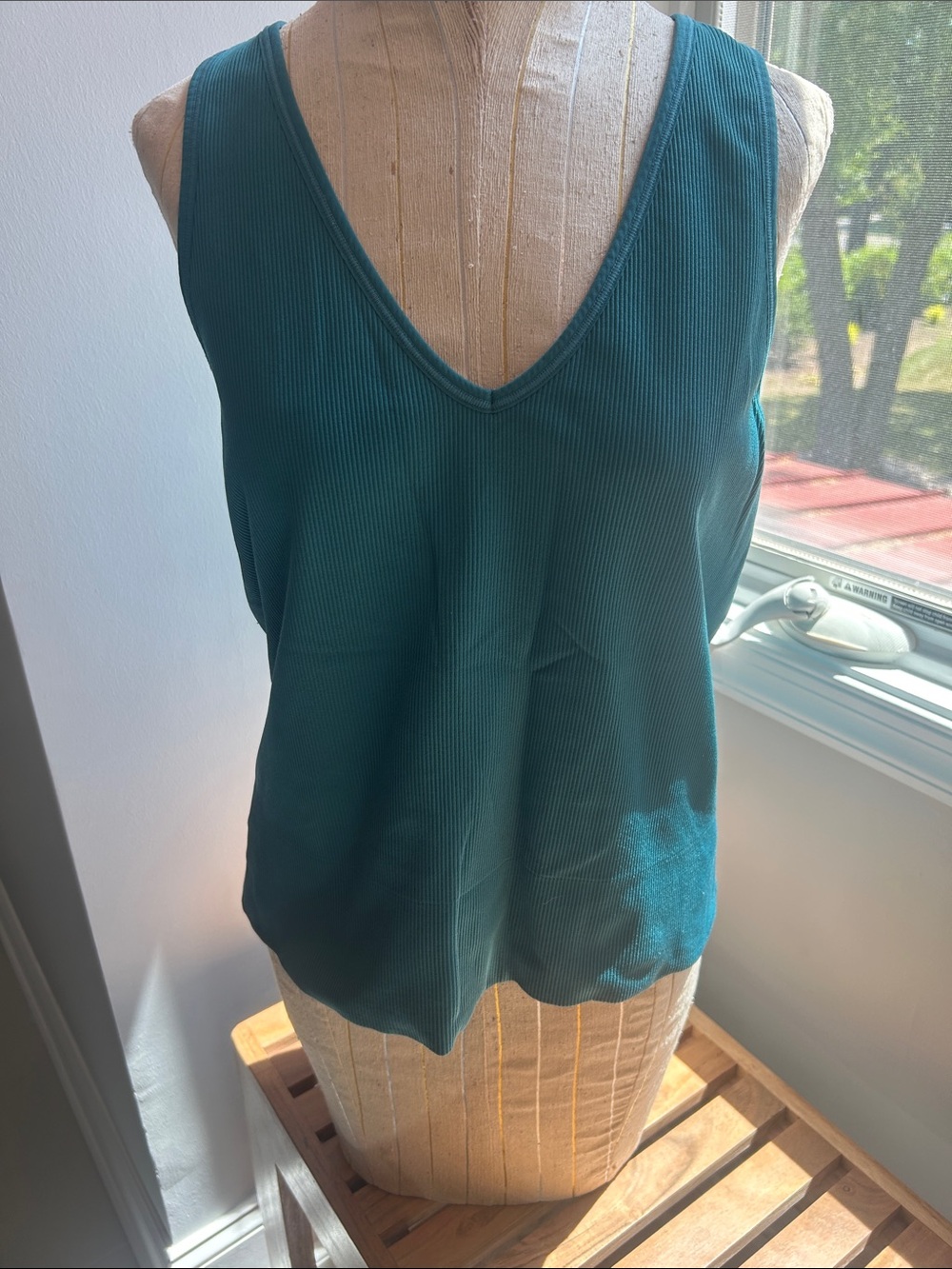 Athleta Deep Teal Ribbed V-Neck Tank